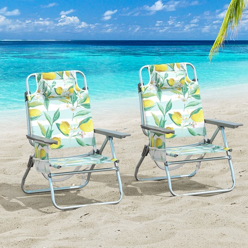 Pack adjustable beach chairs - 2,