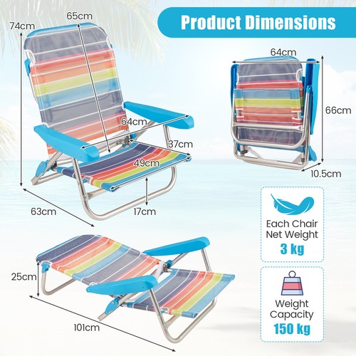 Pack foldable beach chair - 2,